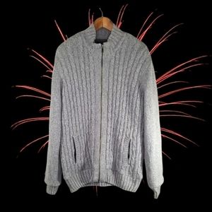 Emanuel Ungaro Men's Sweater Jacket Size XL Fleece Lined Full Zipped Knit